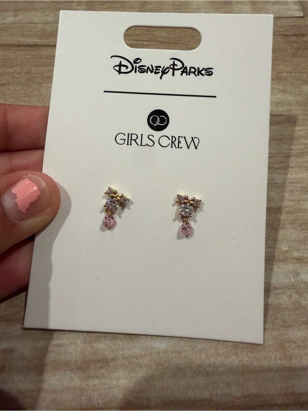 Disney girls crew Pink Crystal Minnie Cluster Drop Stud Earrings